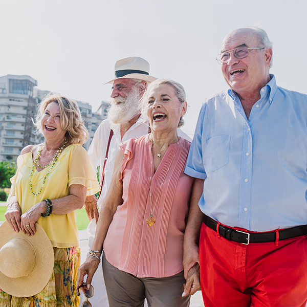 group of senior friends walking city tax deferred annuity faragi group delaware